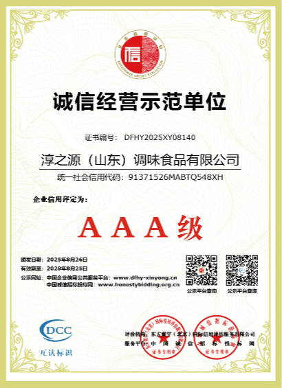 诚信经营示范单位证书